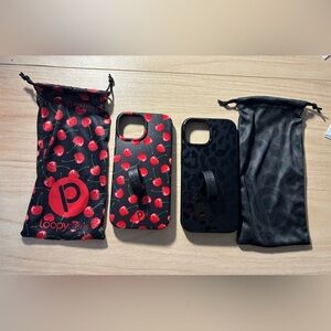 Loopy Case black cherry and midnight leopard (iPhone 15 (6.1 screen)
